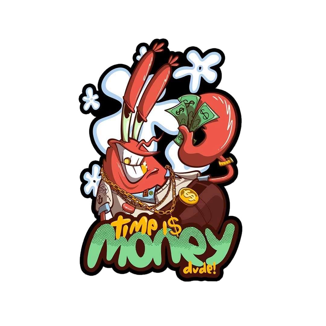 Time Is Money Dude Sticker